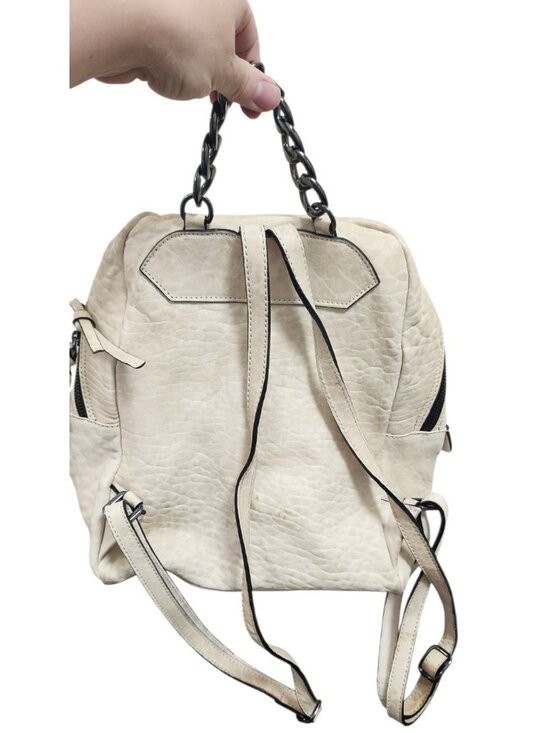 INNUE Made in Italy Ivory Leather Backpack Chain Handle Purse